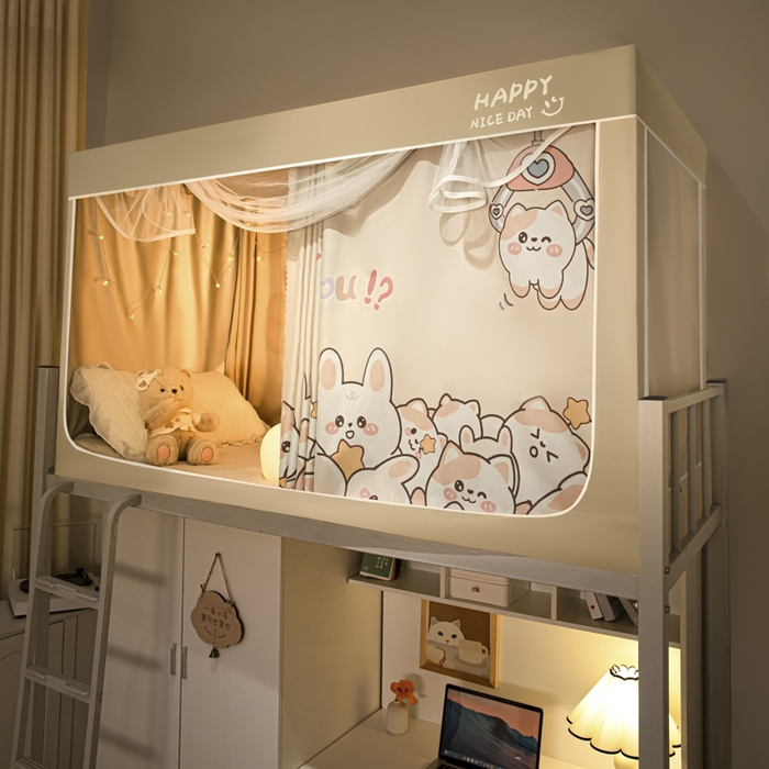 91家纺网 家纺一手货源 找家纺 壹和 2026新款涂银强遮光学生蚊帐 游戏达人