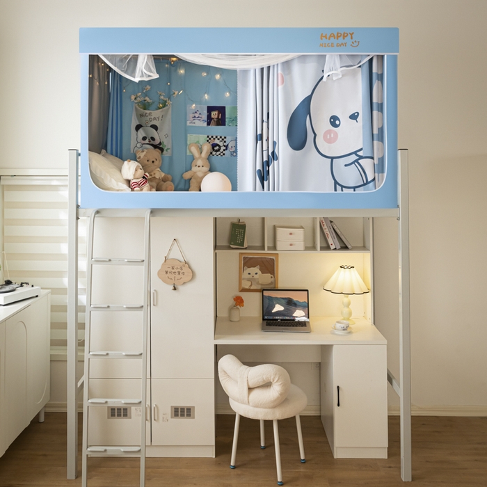 91家纺网 家纺一手货源 找家纺 壹和 2026新款涂银强遮光学生蚊帐 happy狗