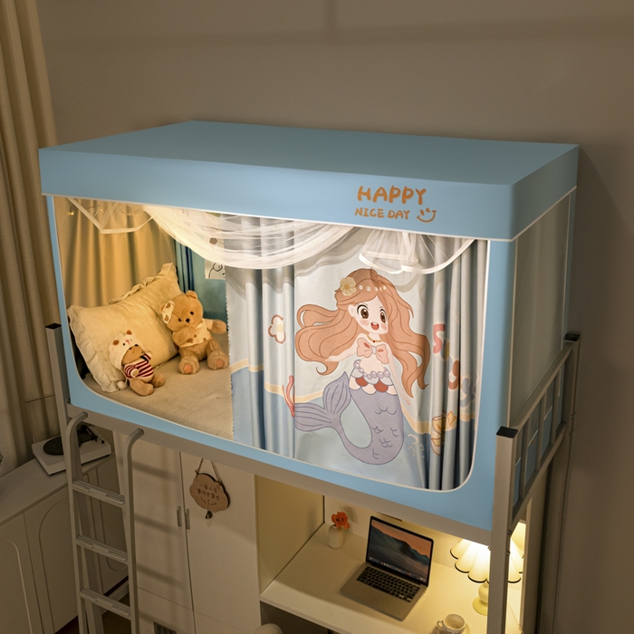 91家纺网 家纺一手货源 找家纺 壹和 2026新款涂银强遮光学生蚊帐 人鱼公主