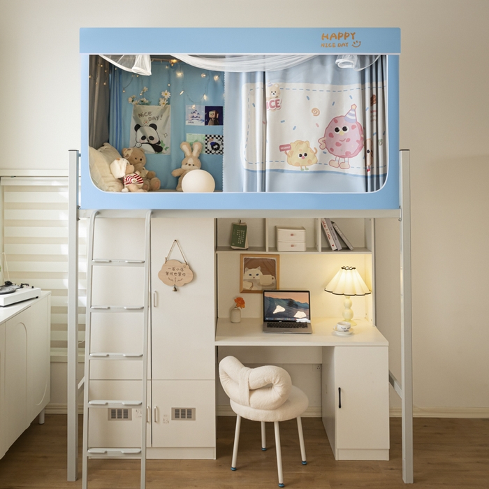 91家纺网 家纺一手货源 找家纺 壹和 2026新款涂银强遮光学生蚊帐 甜甜圈