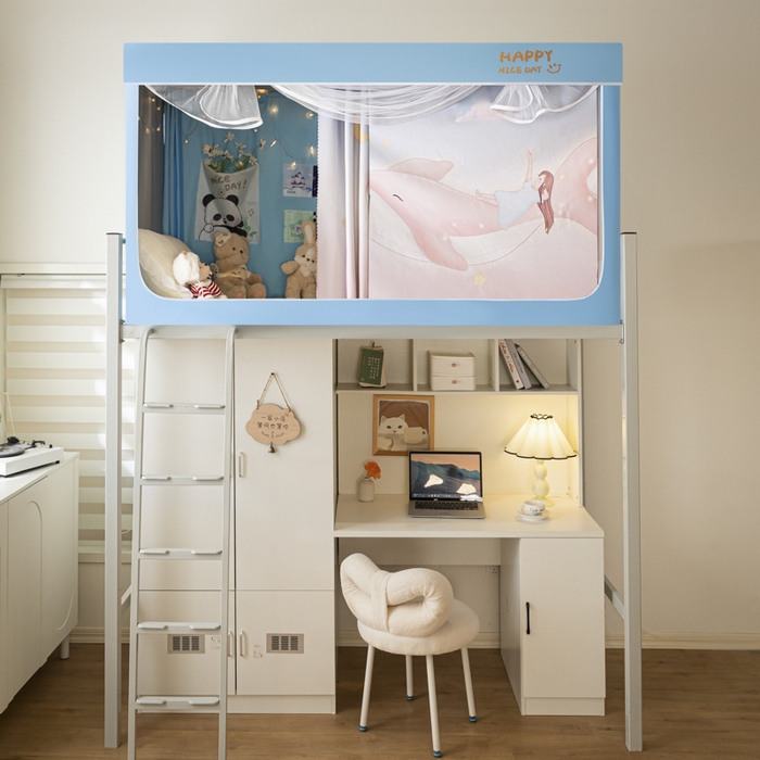 91家纺网 家纺一手货源 找家纺 壹和 2026新款涂银强遮光学生蚊帐 星海鲸梦