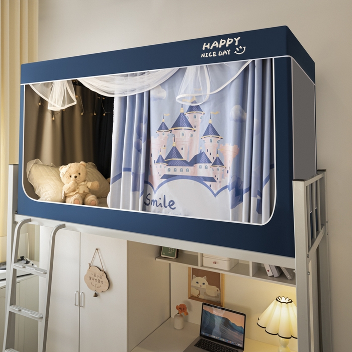 91家纺网 家纺一手货源 找家纺 壹和 2026新款涂银强遮光学生蚊帐 梦幻城堡