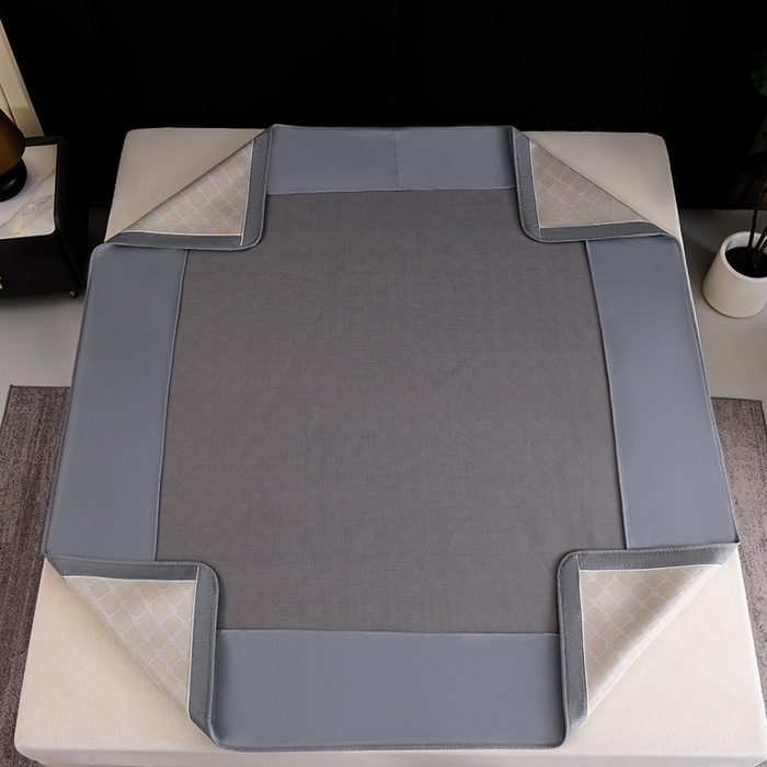 91家纺网 家纺一手货源 找家纺 小牛席业 2026新款轻奢风提花凉感冰丝席系列（床笠款）小玫瑰凉席藤席冰藤双面席冰丝席竹席凉席空调席草席三件套 香槟