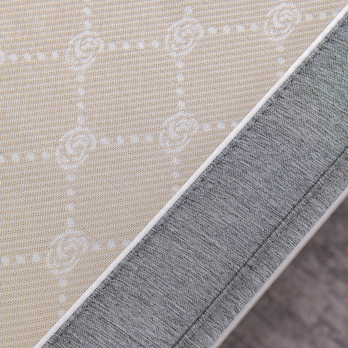 91家纺网 家纺一手货源 找家纺 小牛席业 2026新款轻奢风提花凉感冰丝席系列（床笠款）小玫瑰凉席藤席冰藤双面席冰丝席竹席凉席空调席草席三件套 香槟