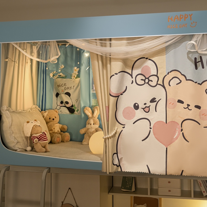 91家纺网 家纺一手货源 找家纺 壹和 2026新款涂银强遮光学生蚊帐 恋爱季节