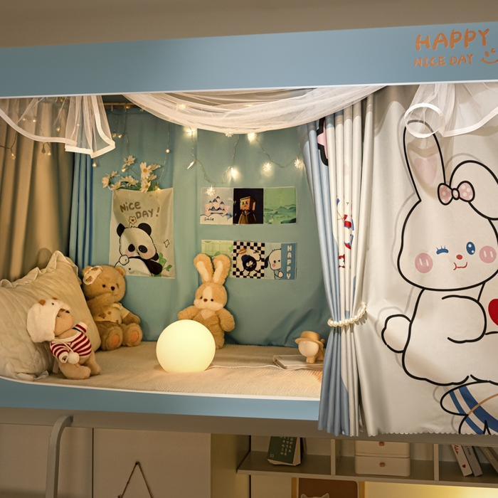 91家纺网 家纺一手货源 找家纺 壹和 2026新款涂银强遮光学生蚊帐 兔兔奶糖