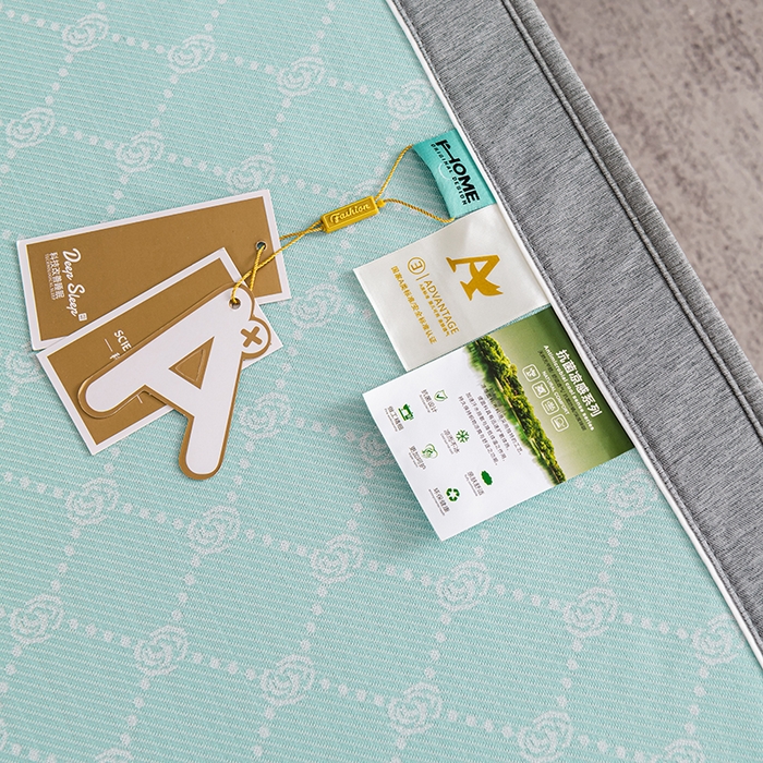 91家纺网 家纺一手货源 找家纺 小牛席业 2026新款轻奢风提花凉感冰丝席系列（床笠款）小玫瑰凉席藤席冰藤双面席冰丝席竹席凉席空调席草席三件套 湖蓝