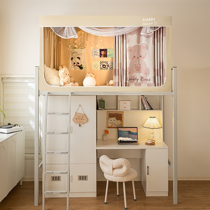 91家纺网 家纺一手货源 找家纺 壹和 2026新款涂银强遮光学生蚊帐 蜜糖小熊