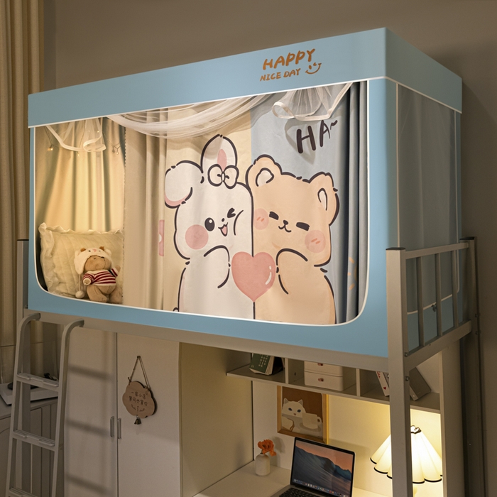 91家纺网 家纺一手货源 找家纺 壹和 2026新款涂银强遮光学生蚊帐 恋爱季节