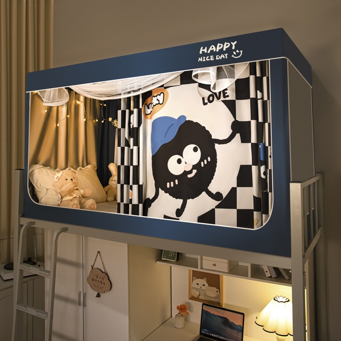 91家纺网 家纺一手货源 找家纺 壹和 2026新款涂银强遮光学生蚊帐 煤有烦恼