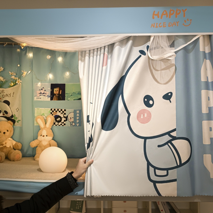 91家纺网 家纺一手货源 找家纺 壹和 2026新款涂银强遮光学生蚊帐 happy狗