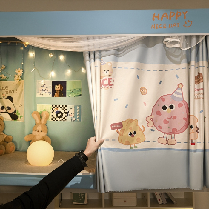 91家纺网 家纺一手货源 找家纺 壹和 2026新款涂银强遮光学生蚊帐 甜甜圈