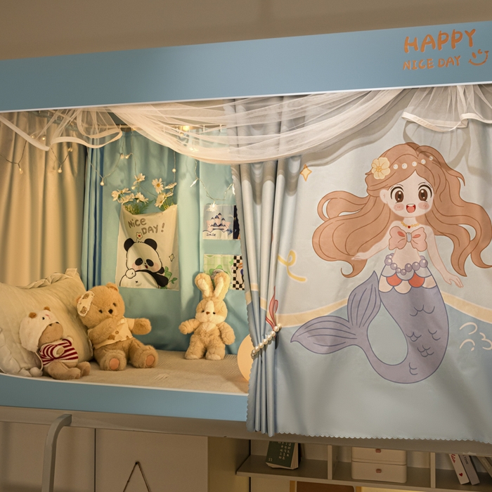 91家纺网 家纺一手货源 找家纺 壹和 2026新款涂银强遮光学生蚊帐 人鱼公主