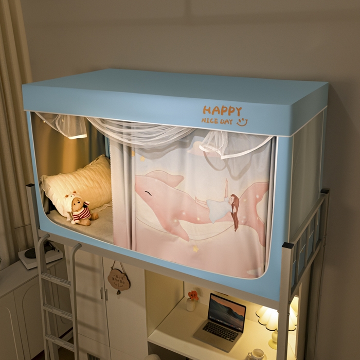 91家纺网 家纺一手货源 找家纺 壹和 2026新款涂银强遮光学生蚊帐 星海鲸梦