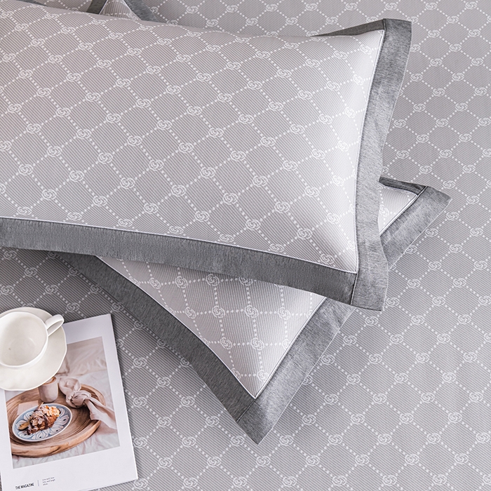 91家纺网 家纺一手货源 找家纺 小牛席业 2026新款轻奢风提花凉感冰丝席系列（床笠款）小玫瑰凉席藤席冰藤双面席冰丝席竹席凉席空调席草席三件套 灰色