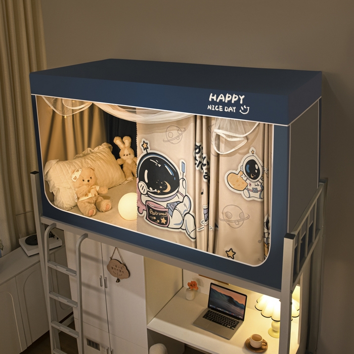 91家纺网 家纺一手货源 找家纺 壹和 2026新款涂银强遮光学生蚊帐 太空探索