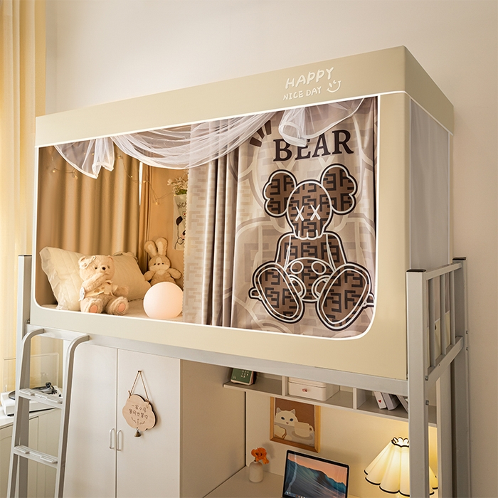 91家纺网 家纺一手货源 找家纺 壹和 2026新款涂银强遮光学生蚊帐 休闲人生