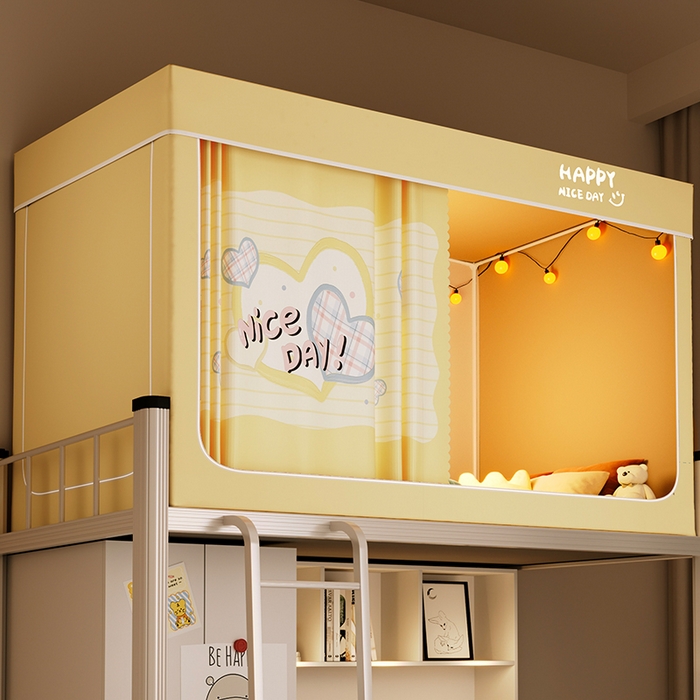 91家纺网 家纺一手货源 找家纺 壹和 2026新款涂银强遮光学生蚊帐 甜蜜爱恋