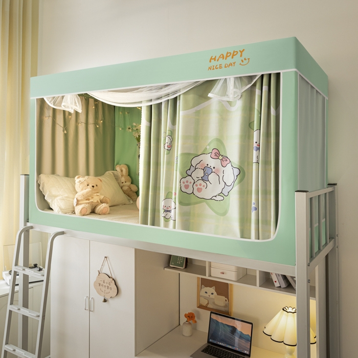 91家纺网 家纺一手货源 找家纺 壹和 2026新款涂银强遮光学生蚊帐 休闲一刻