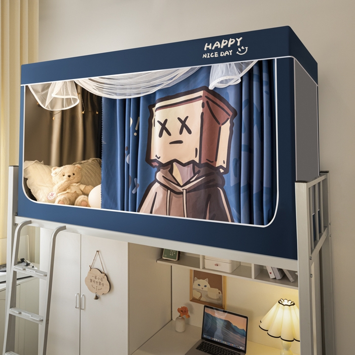 91家纺网 家纺一手货源 找家纺 壹和 2026新款涂银强遮光学生蚊帐 隐匿人