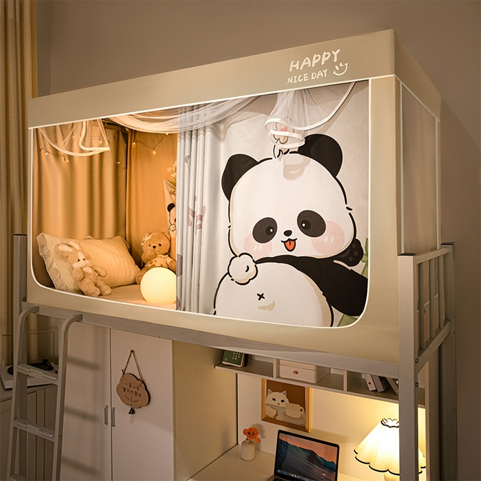 91家纺网 家纺一手货源 找家纺 壹和 2026新款涂银强遮光学生蚊帐 快乐国宝