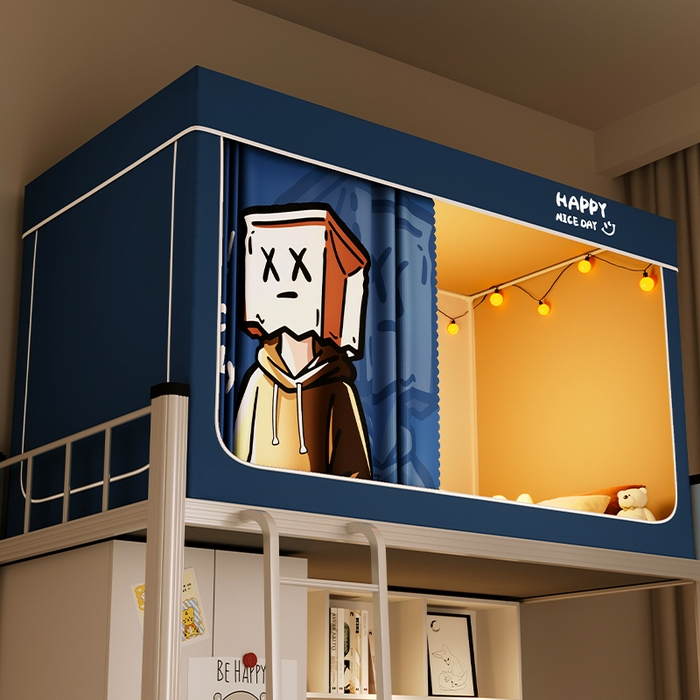 91家纺网 家纺一手货源 找家纺 壹和 2026新款涂银强遮光学生蚊帐 隐匿人