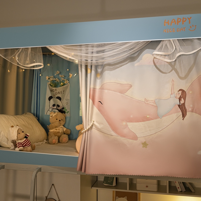 91家纺网 家纺一手货源 找家纺 壹和 2026新款涂银强遮光学生蚊帐 星海鲸梦