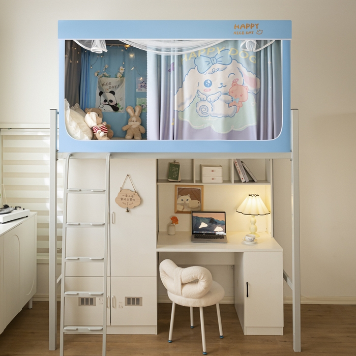 91家纺网 家纺一手货源 找家纺 壹和 2026新款涂银强遮光学生蚊帐 梦幻爱宠