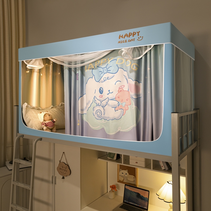 91家纺网 家纺一手货源 找家纺 壹和 2026新款涂银强遮光学生蚊帐 梦幻爱宠