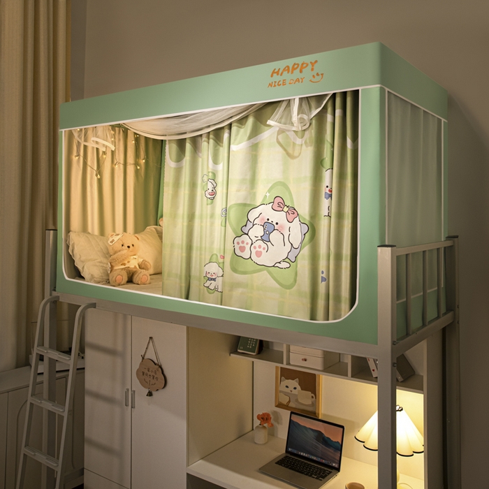 91家纺网 家纺一手货源 找家纺 壹和 2026新款涂银强遮光学生蚊帐 休闲一刻