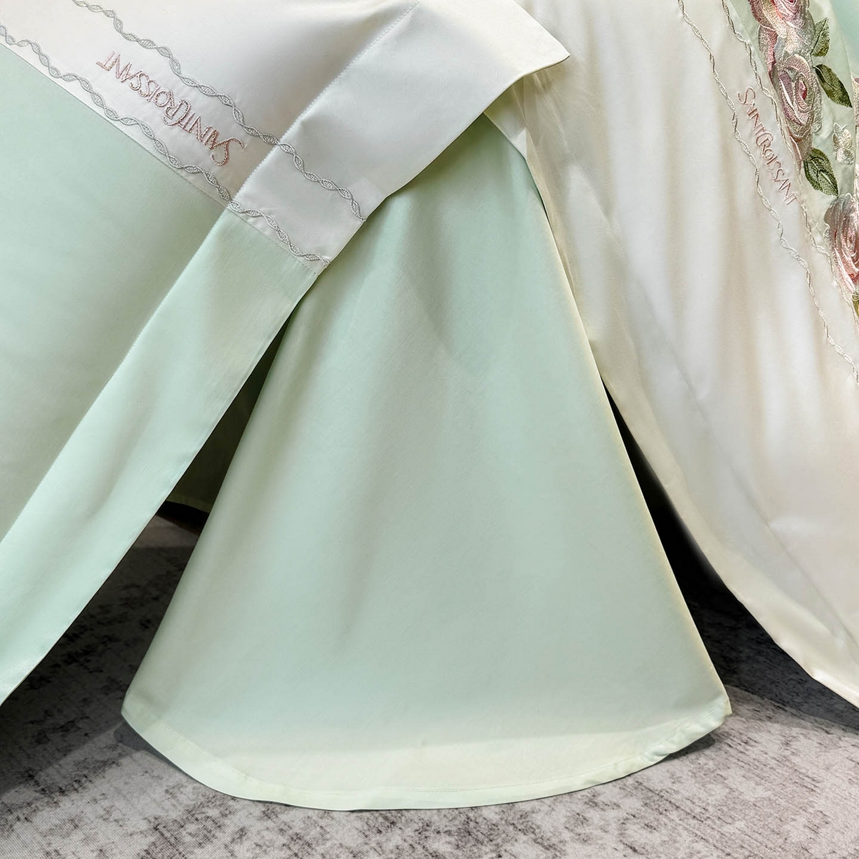 91家纺网 家纺一手货源 找家纺 （总）2026爆款新品A类50S双股长绒棉纯棉四件套100全棉重工花卉刺绣被套床单床笠小清新床上用品溪畔玫瑰