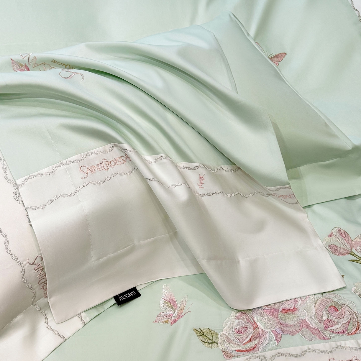 91家纺网 家纺一手货源 找家纺 （总）2026爆款新品A类50S双股长绒棉纯棉四件套100全棉重工花卉刺绣被套床单床笠小清新床上用品溪畔玫瑰