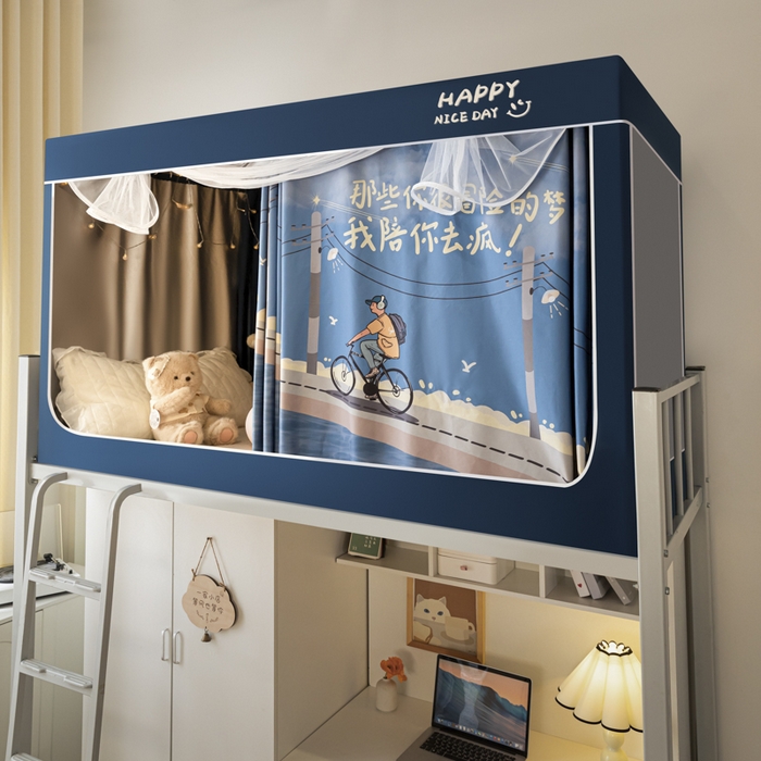 91家纺网 家纺一手货源 找家纺 壹和 2026新款涂银强遮光学生蚊帐 青春年华