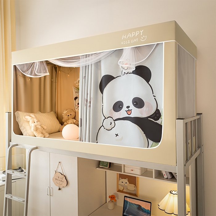 91家纺网 家纺一手货源 找家纺 壹和 2026新款涂银强遮光学生蚊帐 快乐国宝