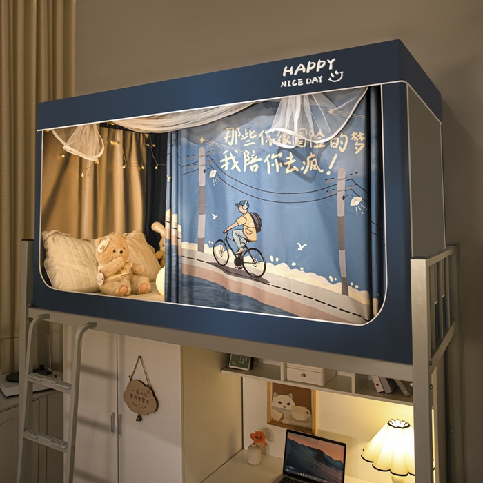 91家纺网 家纺一手货源 找家纺 壹和 2026新款涂银强遮光学生蚊帐 青春年华