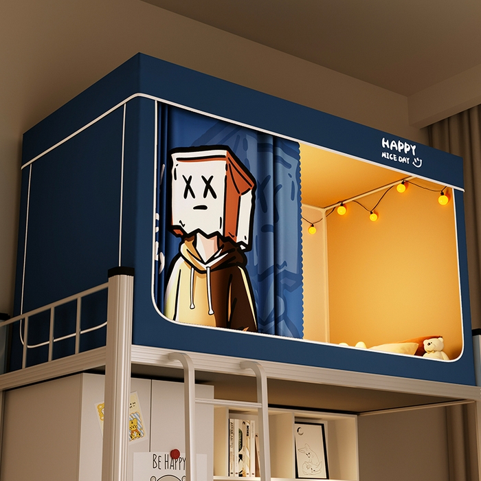 91家纺网 家纺一手货源 找家纺 壹和 2026新款涂银强遮光学生蚊帐 隐匿人