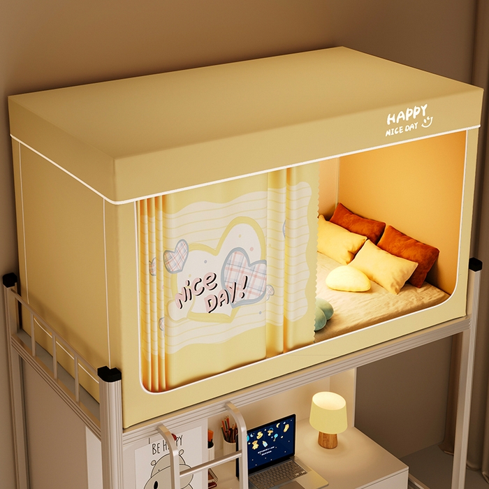 91家纺网 家纺一手货源 找家纺 壹和 2026新款涂银强遮光学生蚊帐 甜蜜爱恋