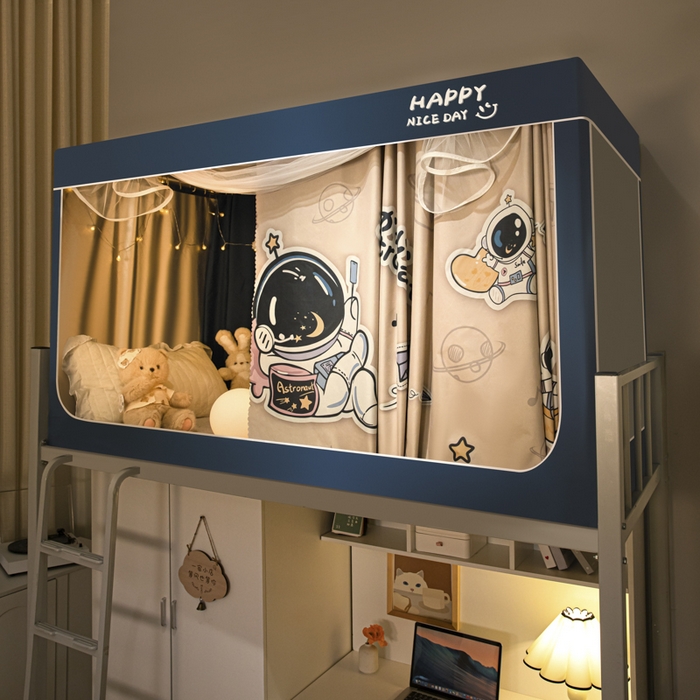 91家纺网 家纺一手货源 找家纺 壹和 2026新款涂银强遮光学生蚊帐 太空探索