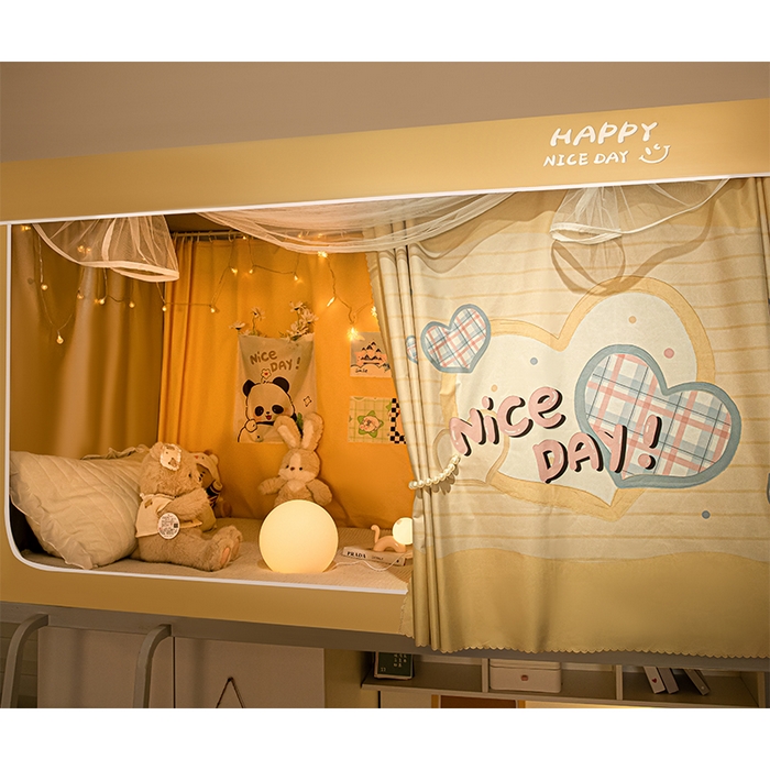 91家纺网 家纺一手货源 找家纺 壹和 2026新款涂银强遮光学生蚊帐 甜蜜爱恋