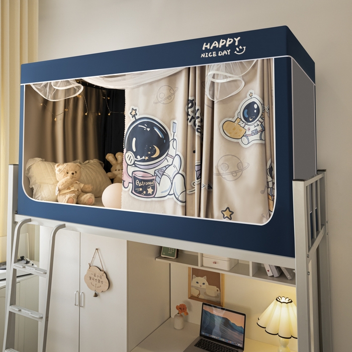 91家纺网 家纺一手货源 找家纺 壹和 2026新款涂银强遮光学生蚊帐 太空探索