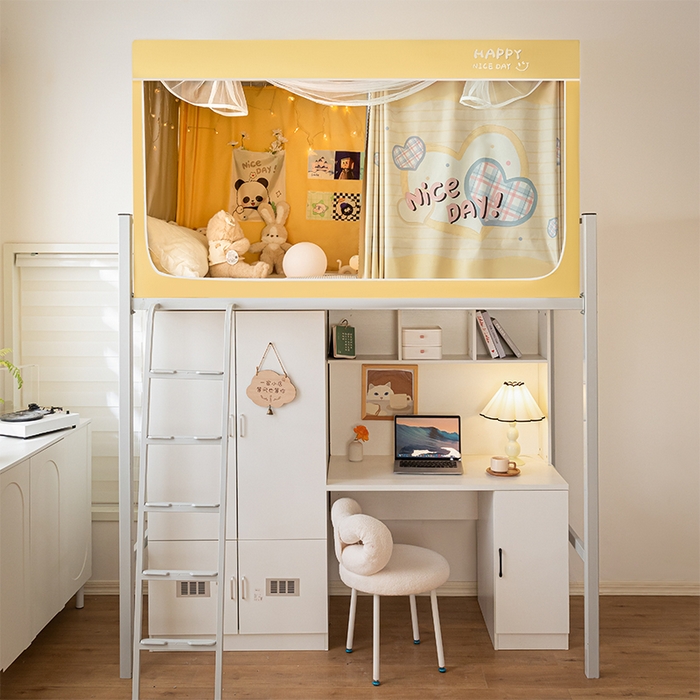 91家纺网 家纺一手货源 找家纺 壹和 2026新款涂银强遮光学生蚊帐 甜蜜爱恋