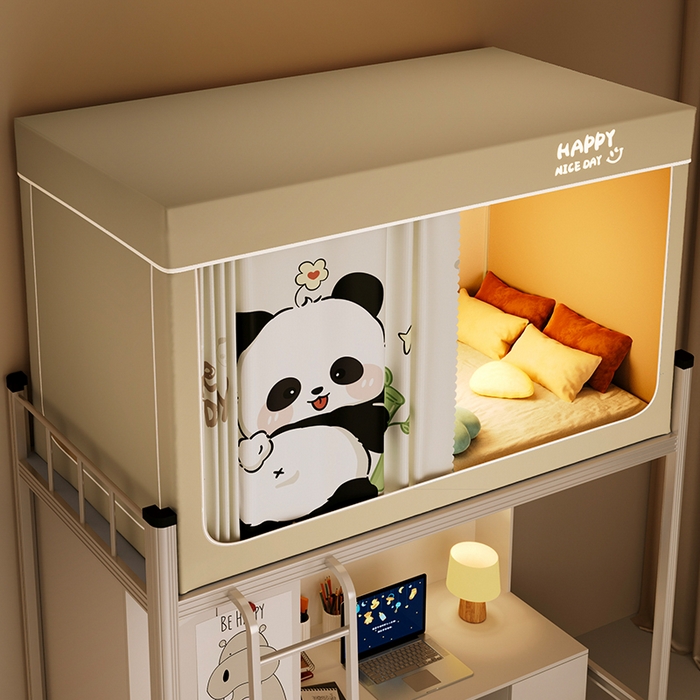 91家纺网 家纺一手货源 找家纺 壹和 2026新款涂银强遮光学生蚊帐 快乐国宝