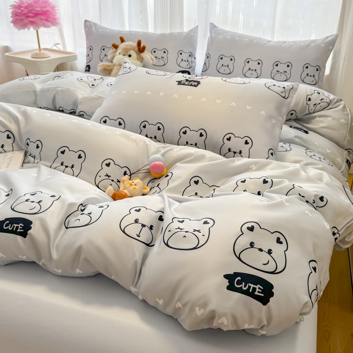 91家纺网 家纺一手货源 找家纺 （总）老K (原美阁） 2026春夏新款卡通冰丝简约款水洗真丝四件套