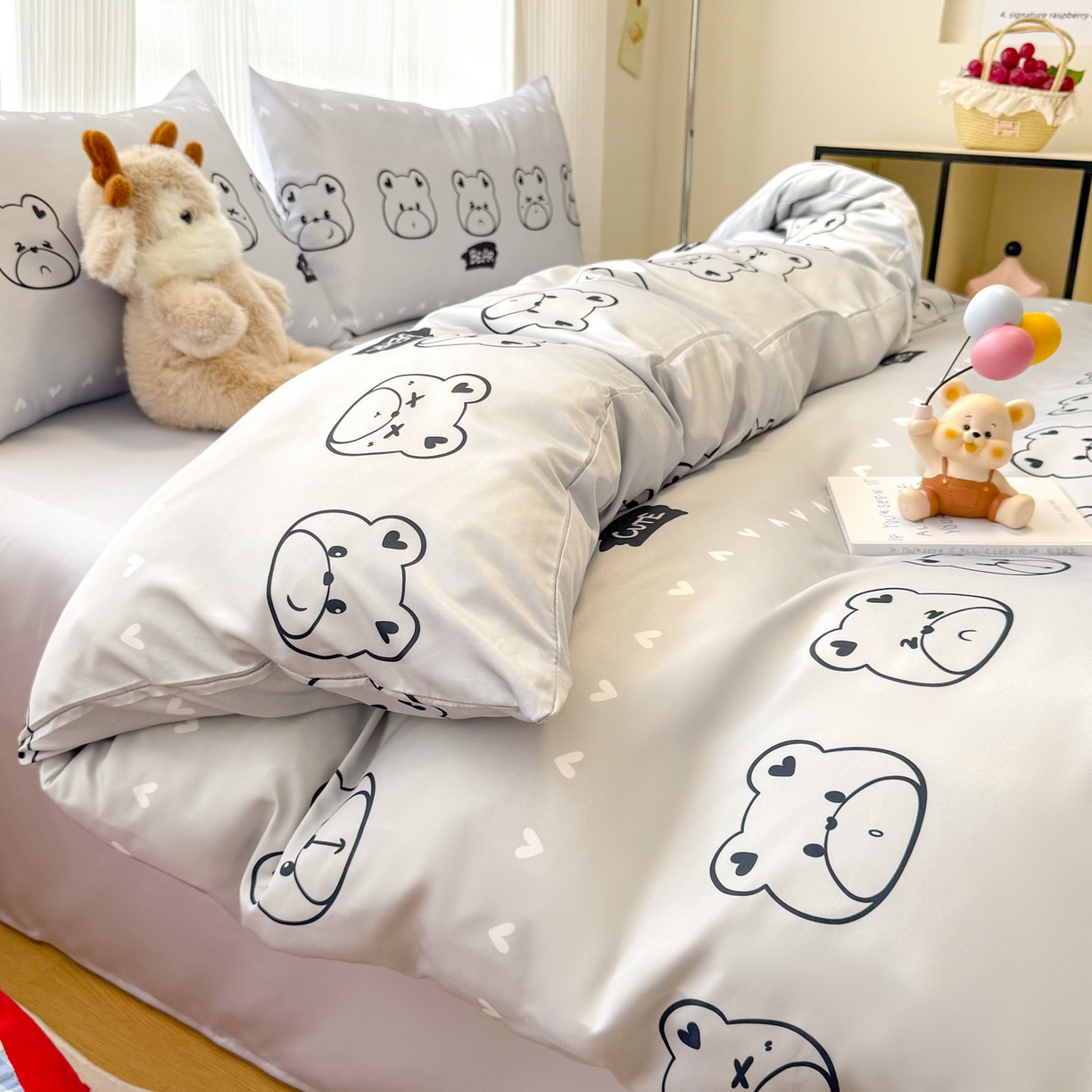 91家纺网 家纺一手货源 找家纺 （总）老K (原美阁） 2026春夏新款卡通冰丝简约款水洗真丝四件套