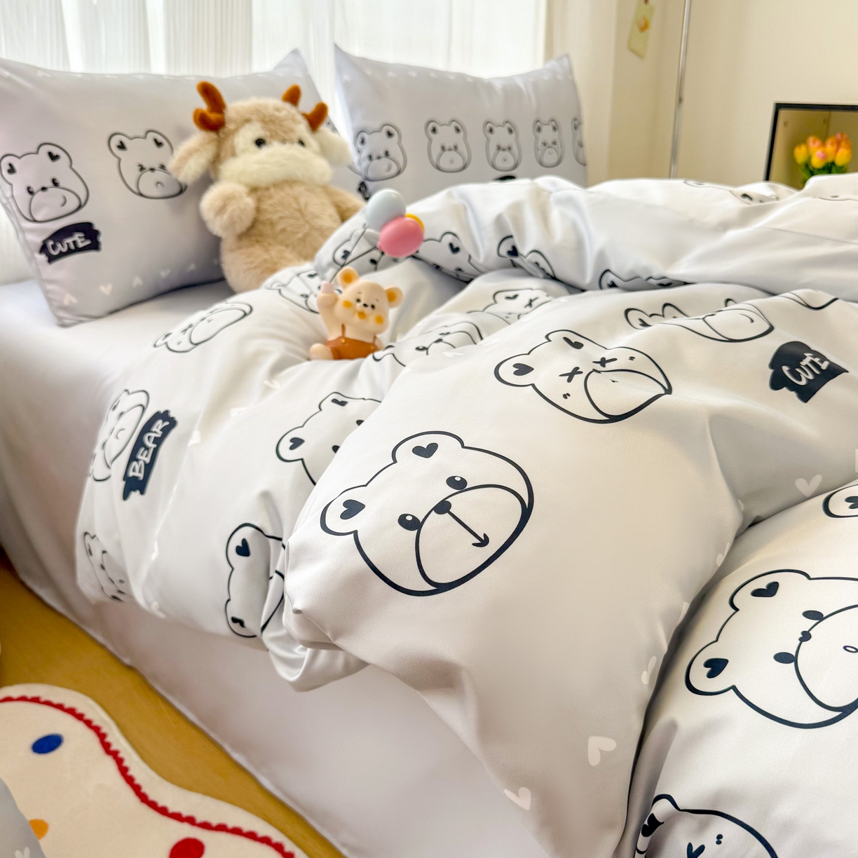 91家纺网 家纺一手货源 找家纺 （总）老K (原美阁） 2026春夏新款卡通冰丝简约款水洗真丝四件套