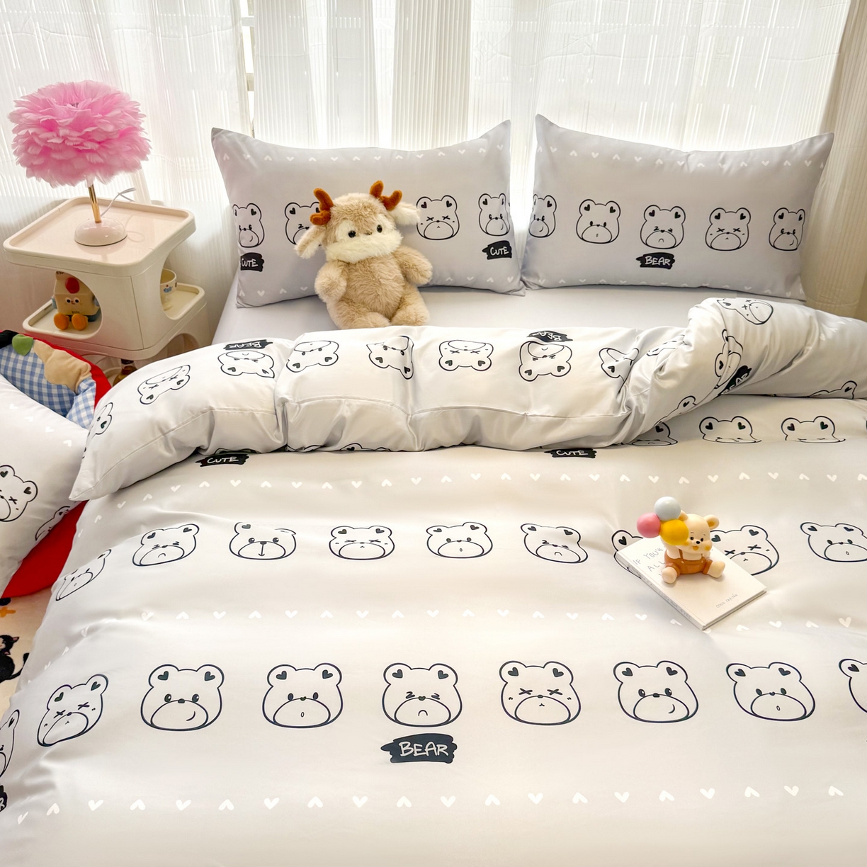 91家纺网 家纺一手货源 找家纺 （总）老K (原美阁） 2026春夏新款卡通冰丝简约款水洗真丝四件套