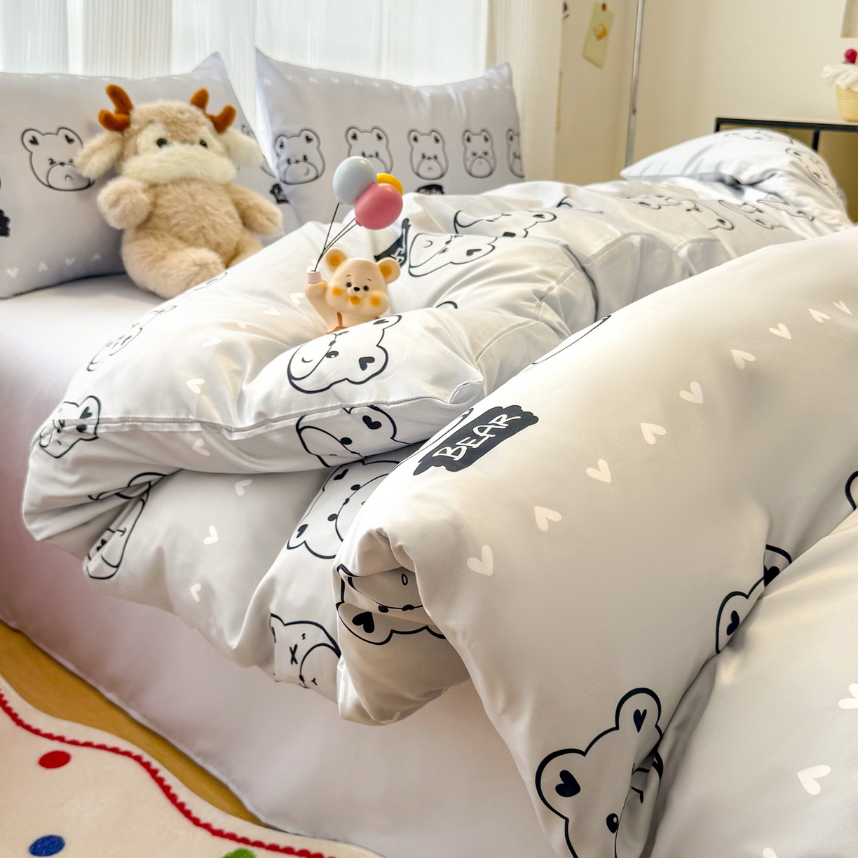 91家纺网 家纺一手货源 找家纺 （总）老K (原美阁） 2026春夏新款卡通冰丝简约款水洗真丝四件套