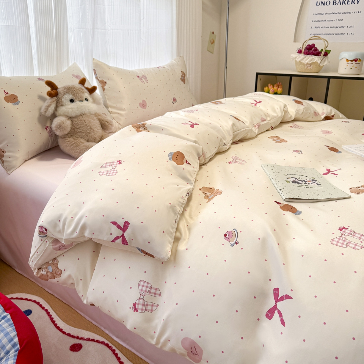 91家纺网 家纺一手货源 找家纺 （总）老K (原美阁） 2026春夏新款卡通冰丝简约款水洗真丝四件套