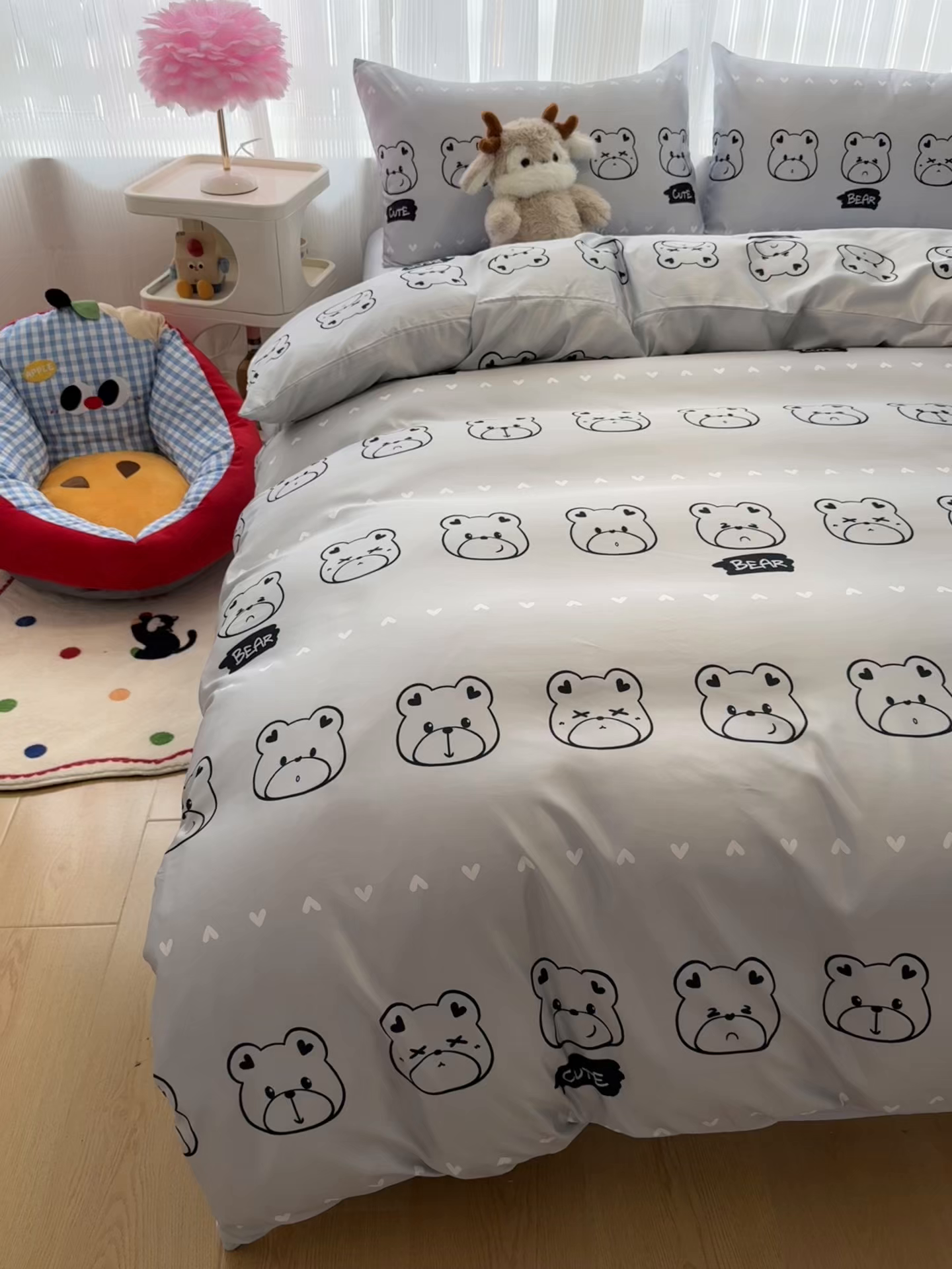 91家纺网 家纺一手货源 找家纺 （总）老K (原美阁） 2026春夏新款卡通冰丝简约款水洗真丝四件套