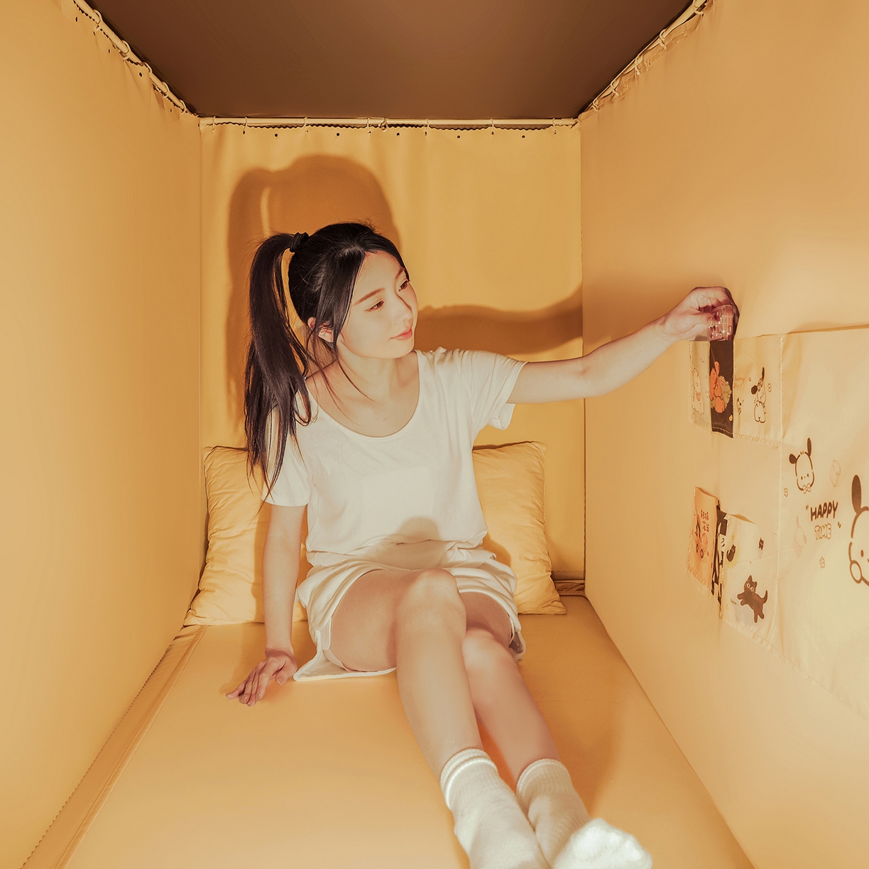 91家纺网 家纺一手货源 找家纺 壹和 2026新款纯物理无涂层无覆膜款遮光防蚊学生坐床蚊帐 优雅米